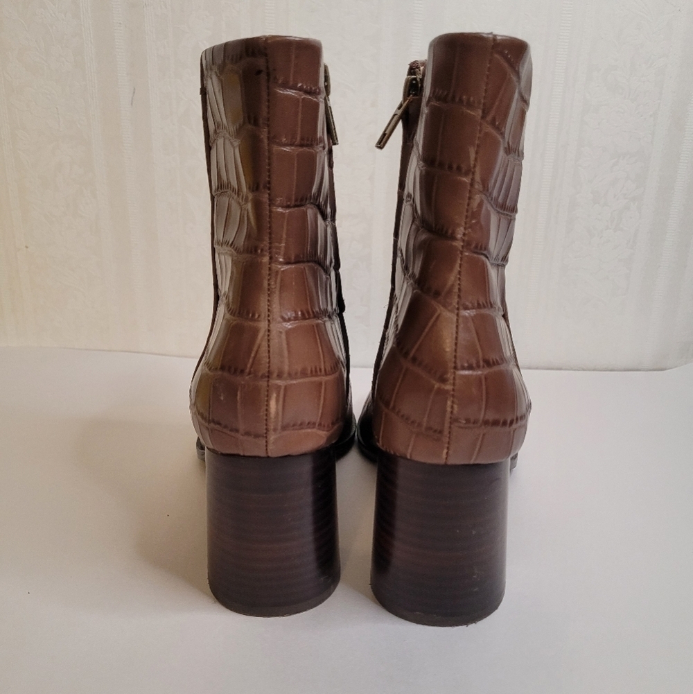 Madewell The Mira Side-Seam Ankle Boot in Croc Embossed Leather Size 10 - Picture 5 of 10